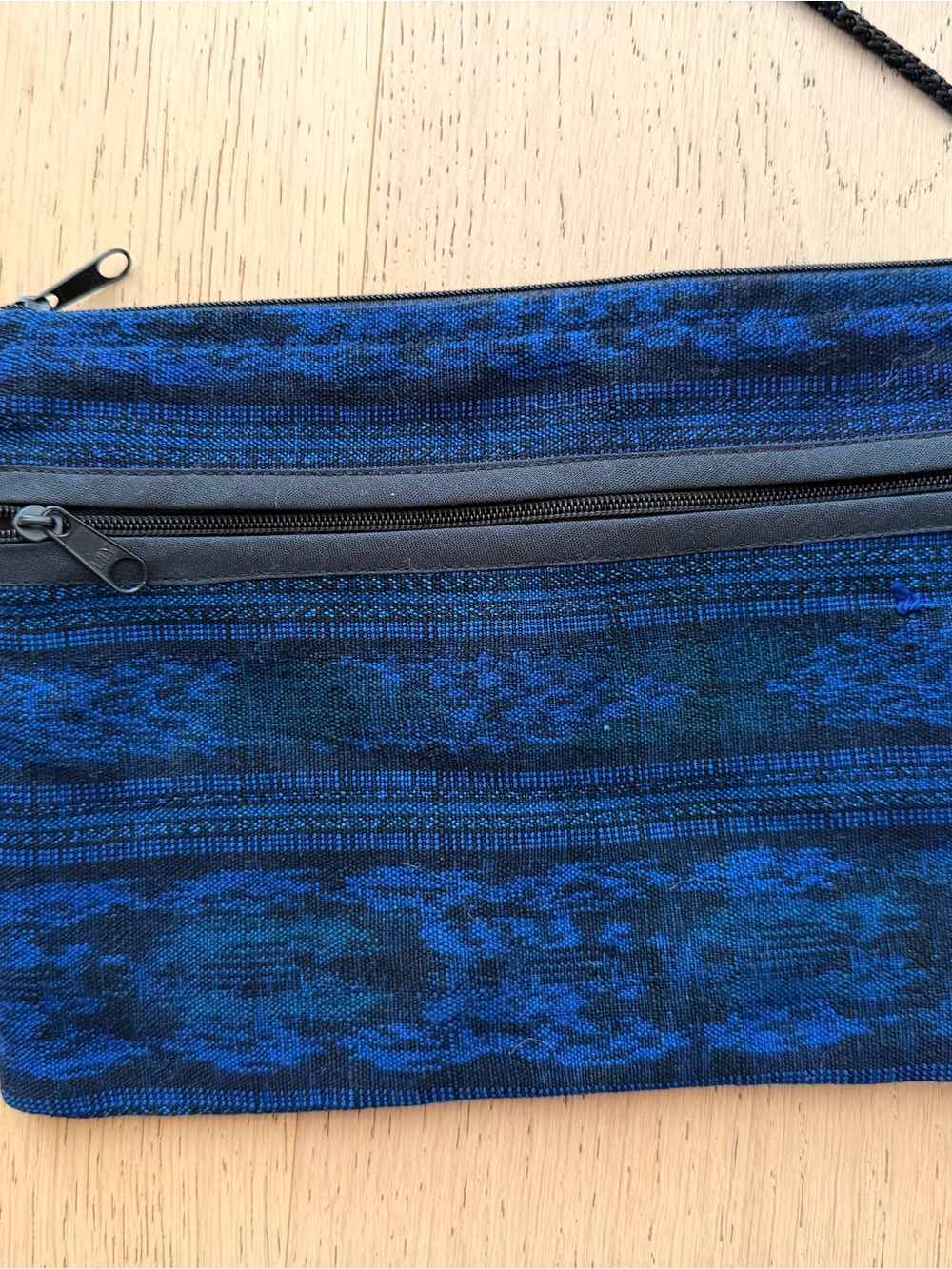 Embroidered Blue Floral Mexican Shoulder Bag - Picture 3 of 4